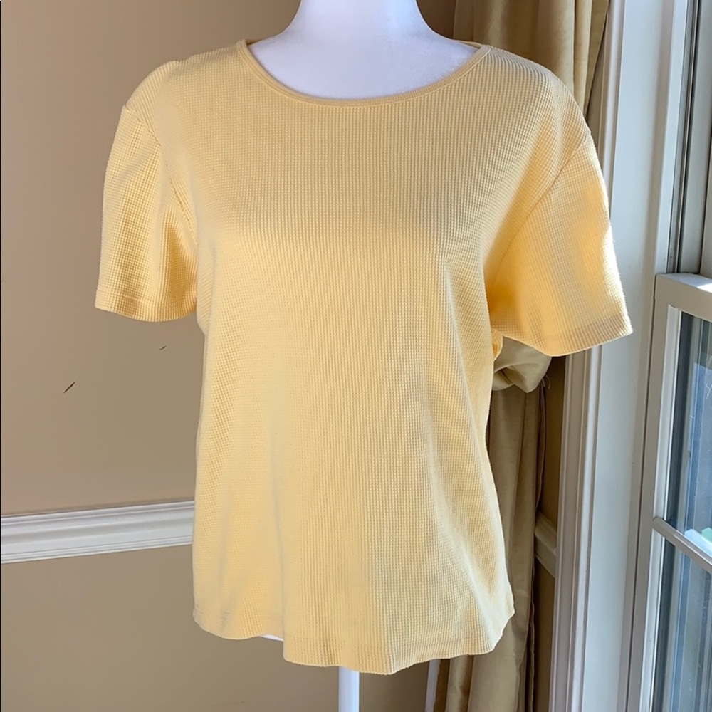 Eddie Bauer Vintage Waffle Knit Short Sleeve Tee XL Women